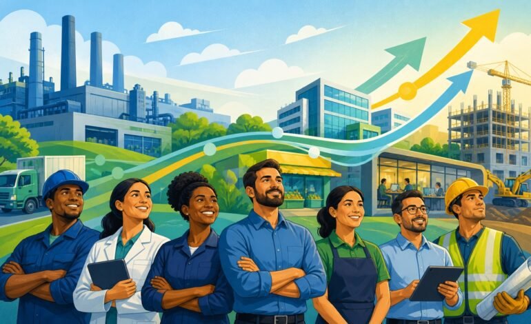 Ilustração conceitual do crescimento do emprego formal em Sumaré