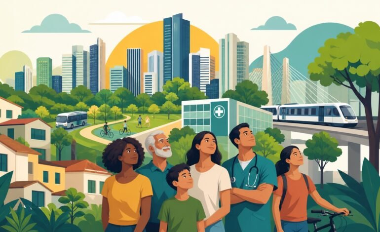 Ilustração conceitual da expansão urbana na Região Metropolitana de Campinas
